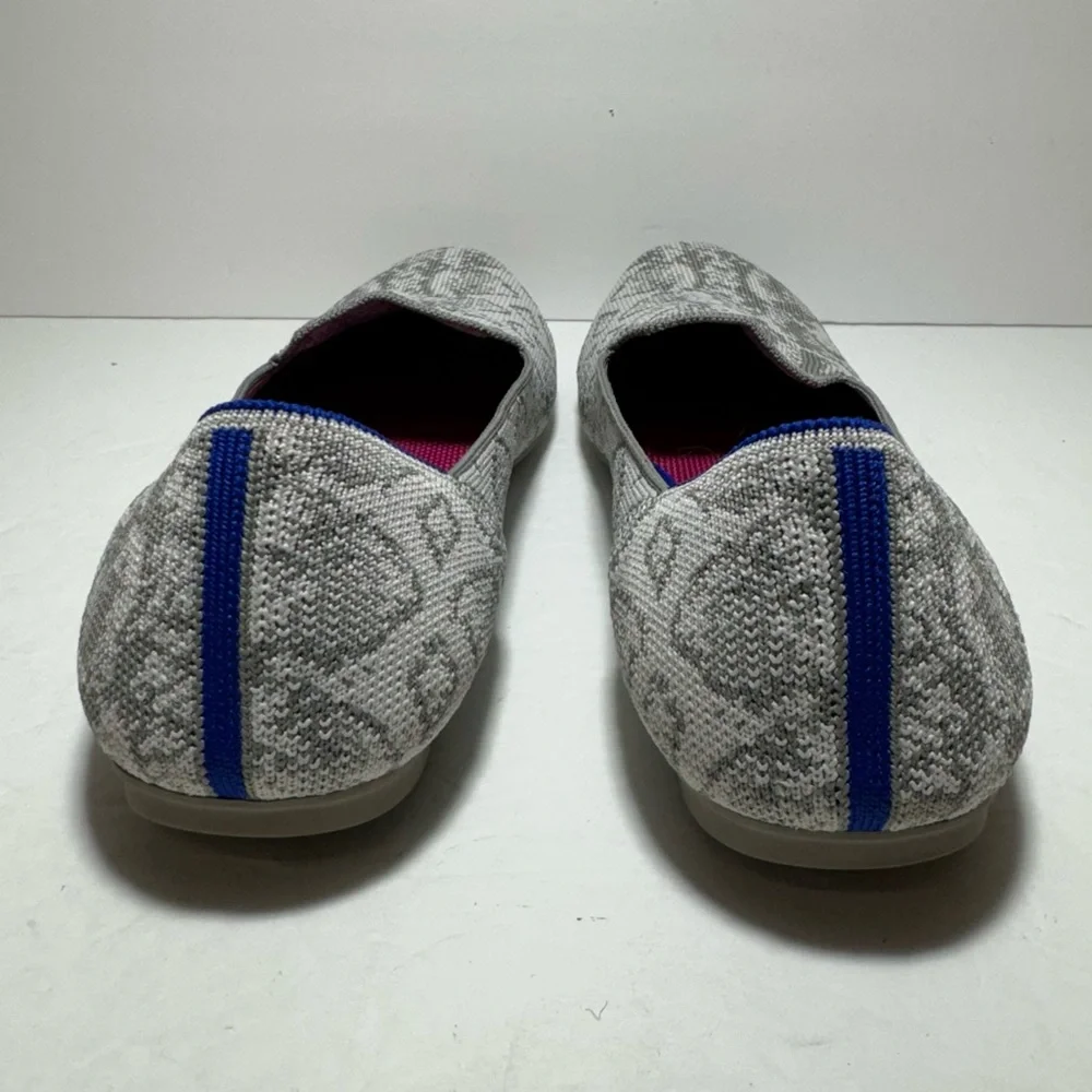 Rothy’s The Loafer Ivory Grey Snake Women's Round Toe Slip on Flats Size 9.5